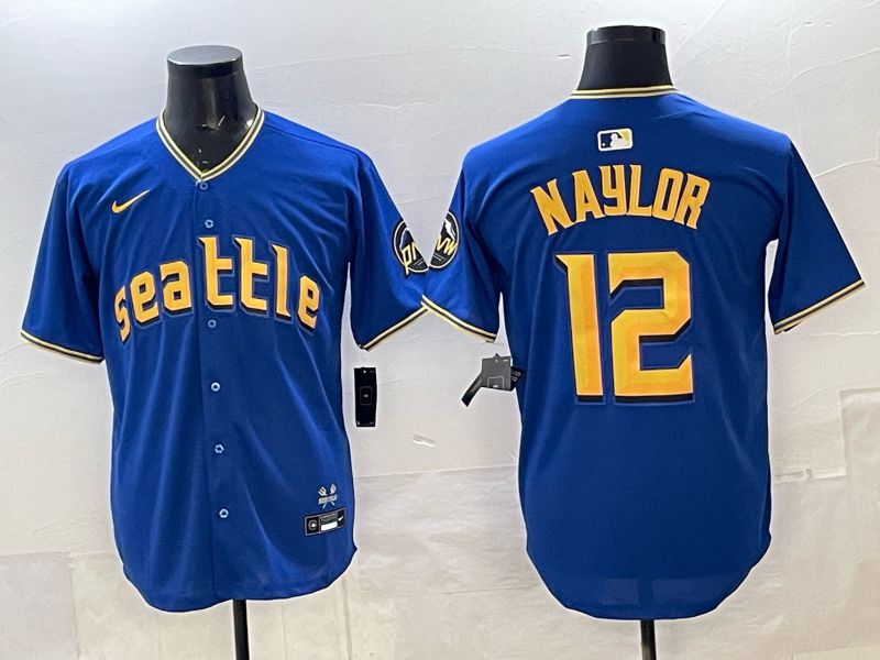 Men Seattle Mariners #12 Naylor blue Game Nike MLB 2025 Jersey 008